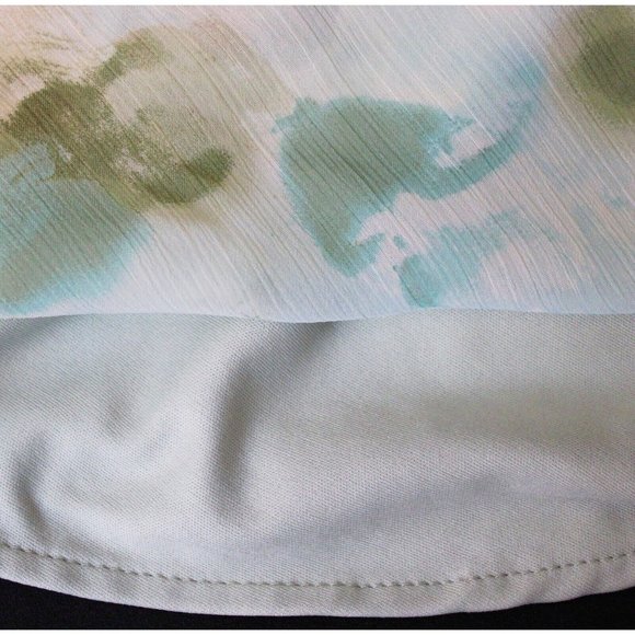 R&M Richards Outfit sz 18 W Teal Floral Shirt Tiered Skirt Spring Assmytrical - Picture 5 of 12